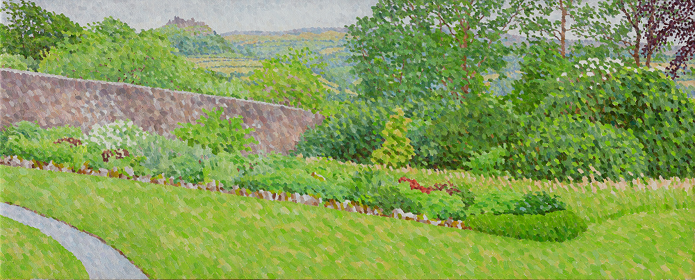 William Wilkins, Landscape with Castle, 2019, oil on canvas, 35 x 87cm