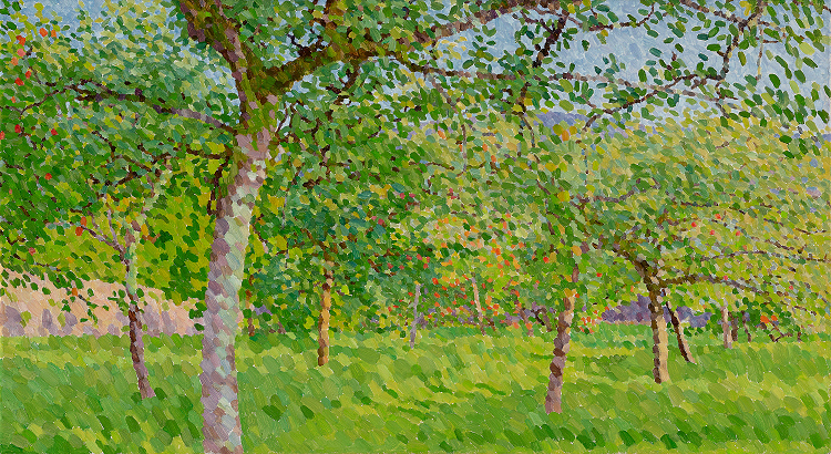 William Wilkins, recent paintings, Orchard, Evening Light