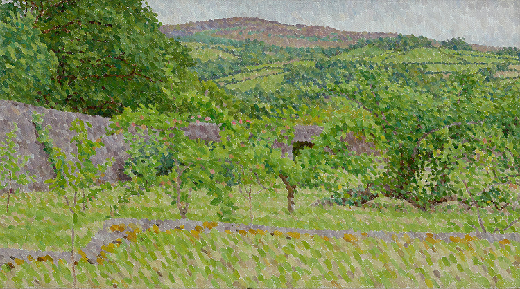 William Wilkins, recent paintings, Orchard with Black Mountain 2021