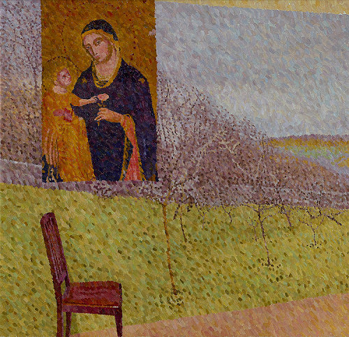 William Wilkins, Studio Painting with Madonna and a Landscape, 56 x 61 cm.  2021